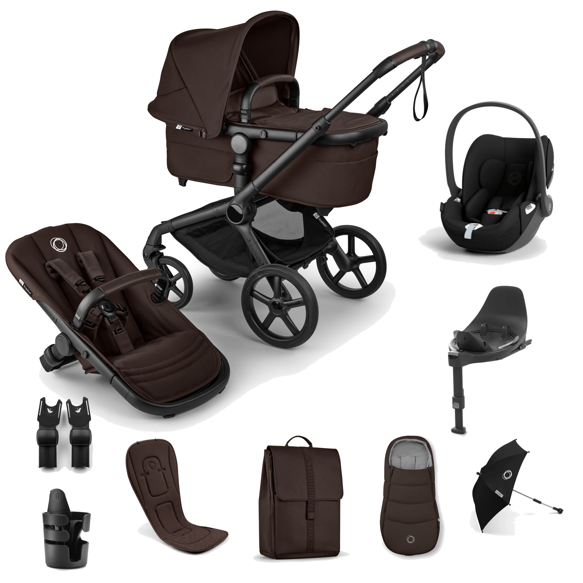 Bugaboo Fox 5 Renew Ultimate Travel System Black/Cocoa Brown