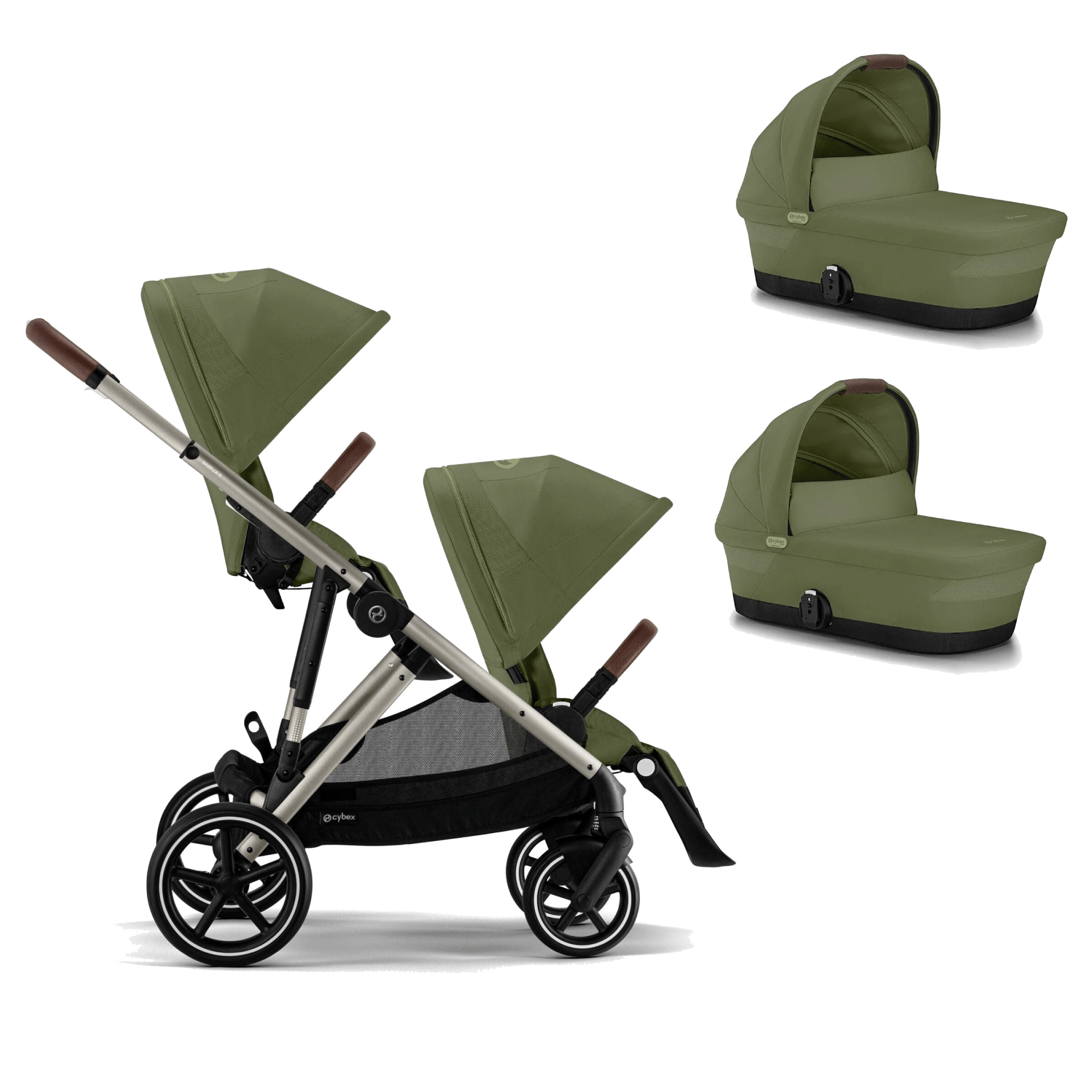 Cybex Gazelle S Twin Pushchair Taupe Moss Green - Main Image