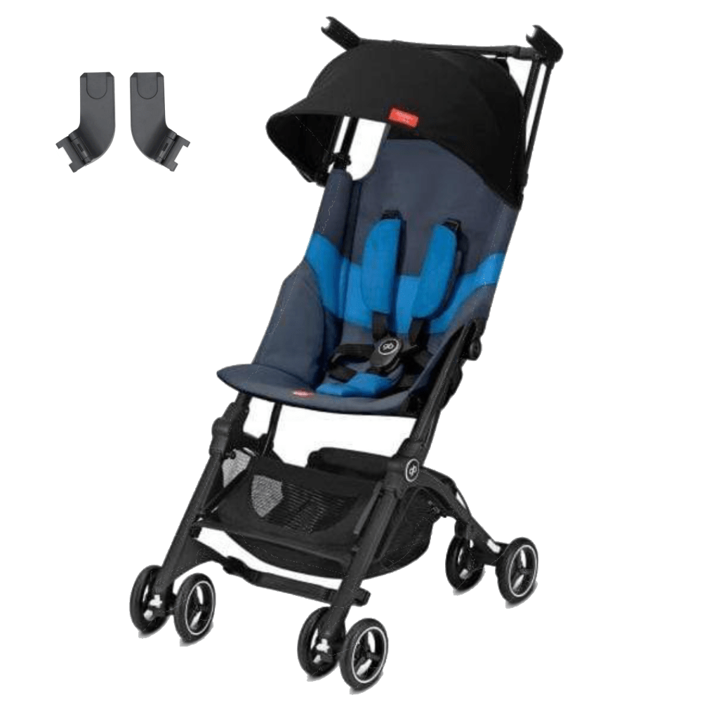 GB Pockit Plus All Terrain Stroller with Raincover and Car Seat Adapters Night Blue