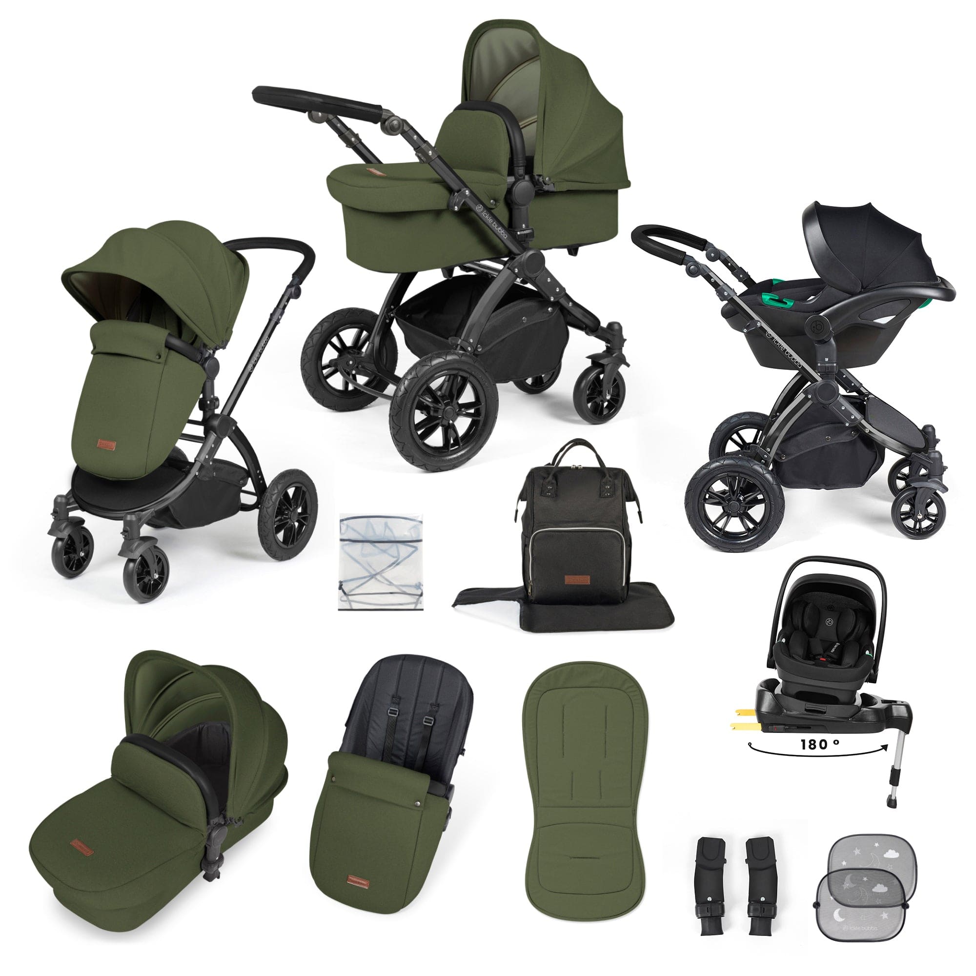 Ickle Bubba Stomp Luxe 12 Piece Travel System with i-Size Nimbus