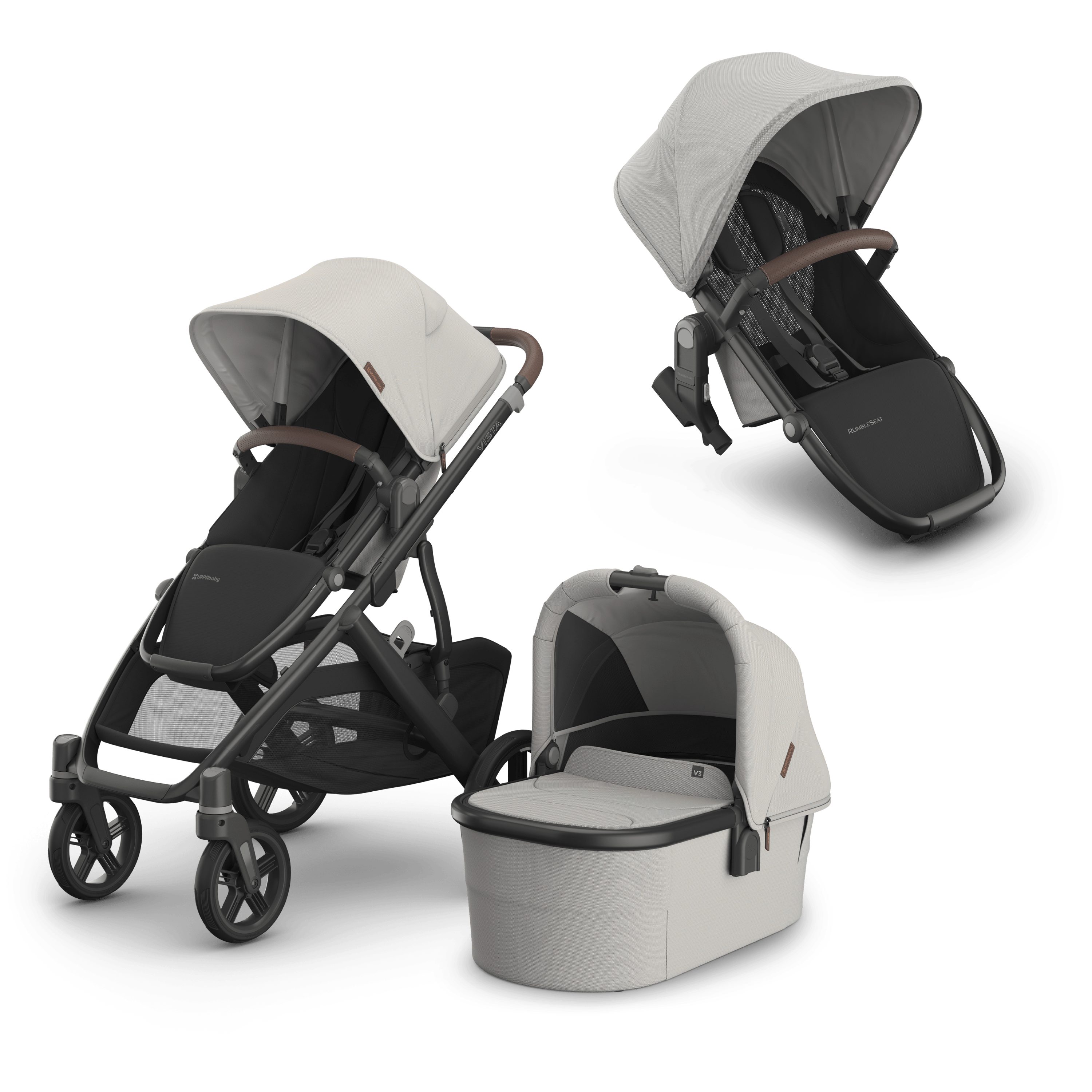 uppababy vista white marl UPPAbaby Vista V3 Double Pushchair