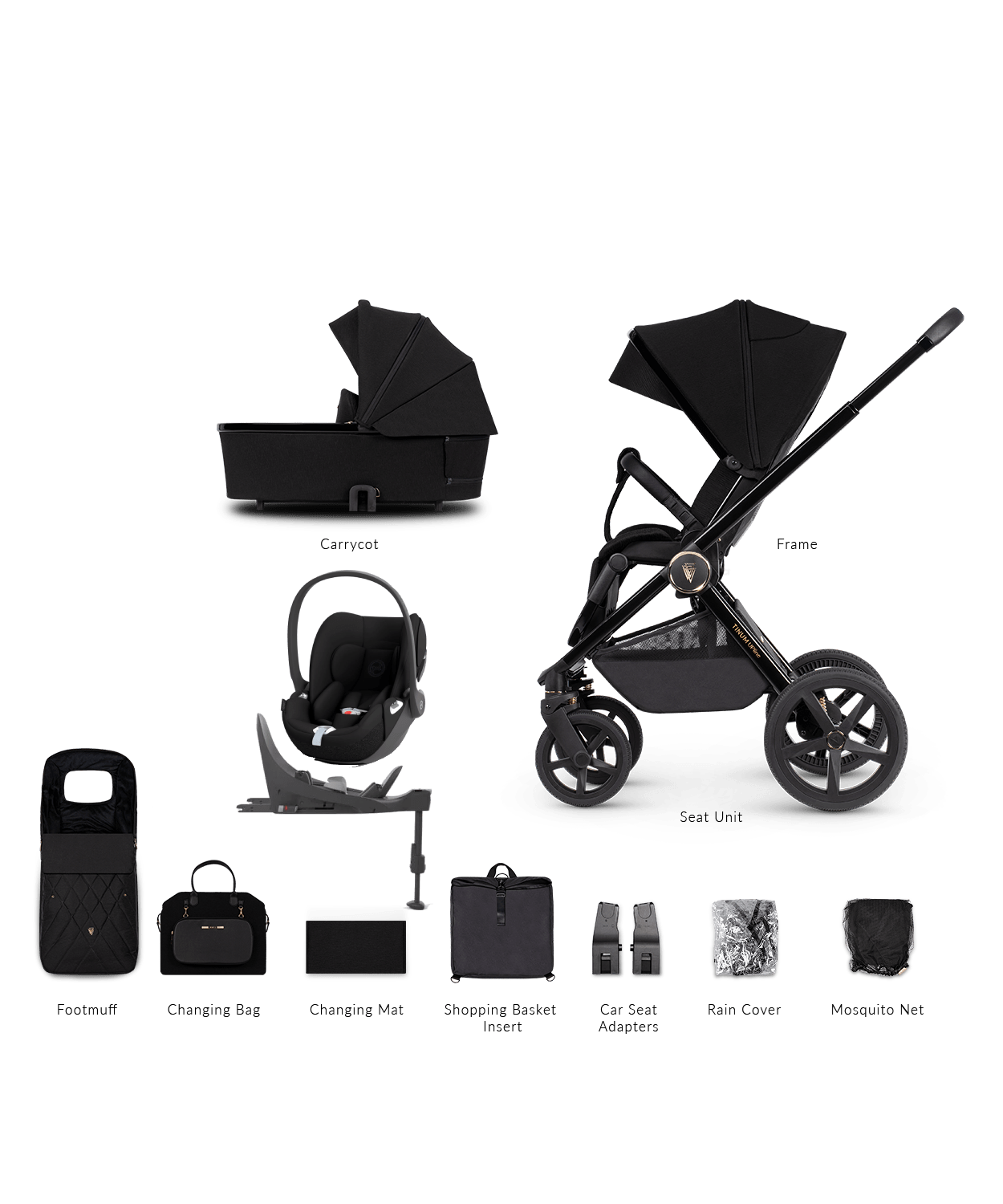 Venicci in Tinum UPLINE Cloud T Travel System All Black