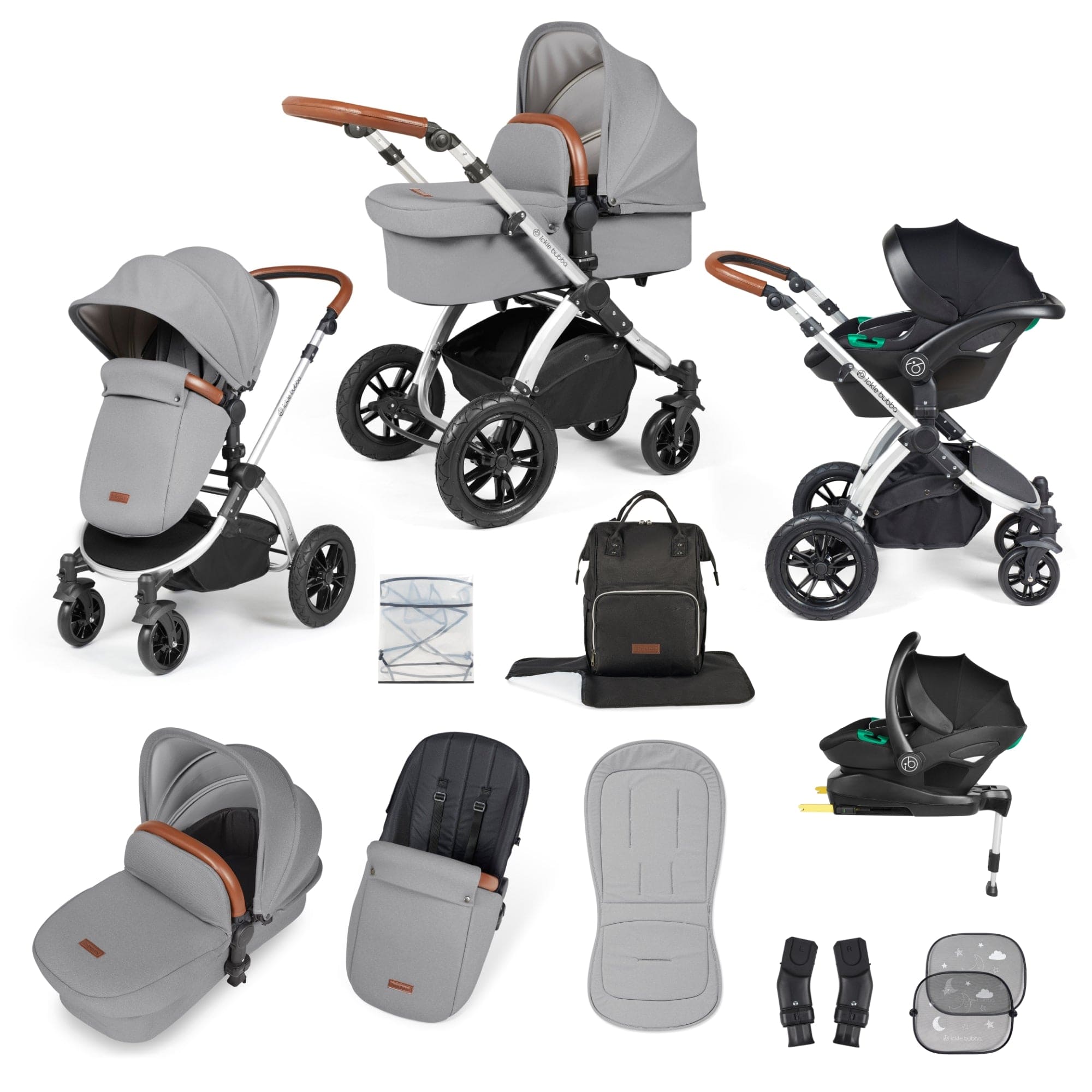 Ickle Bubba Stomp Luxe 12 Piece Travel System with i-Size Stratus