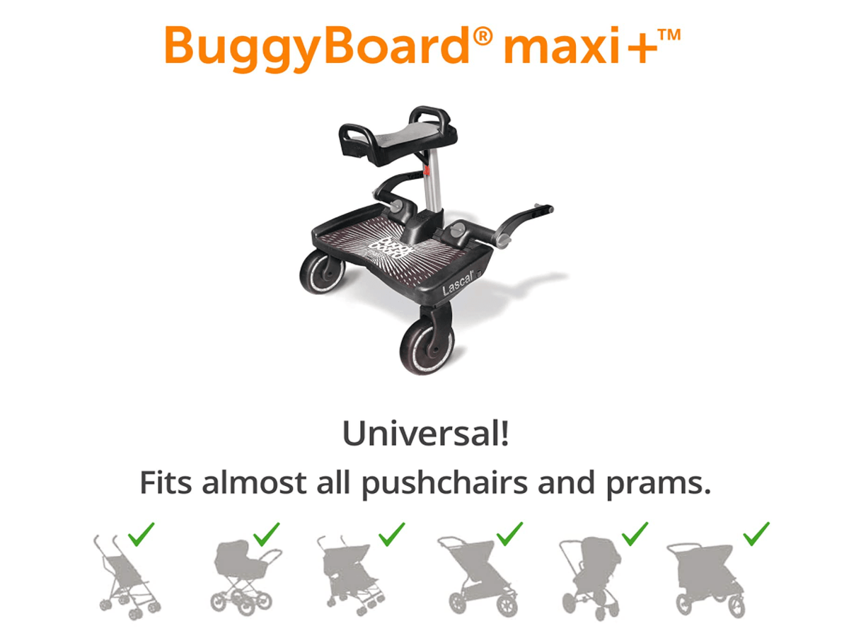 Lascal Maxi Buggy Board Plus Black Grey Seat UK Baby Centre