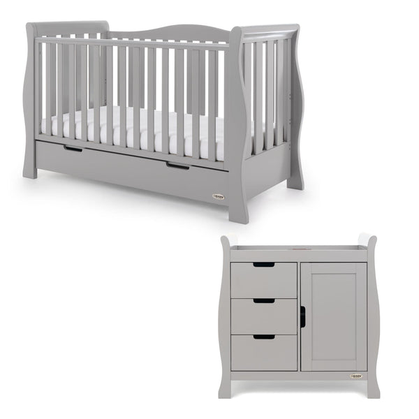 Obaby Nursery Furniture Obaby Stamford Luxe 2 Piece Room Set Warm Grey