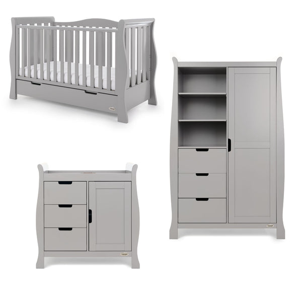 Obaby Nursery Furniture Obaby Stamford Luxe 3 Piece Room Set Warm Grey