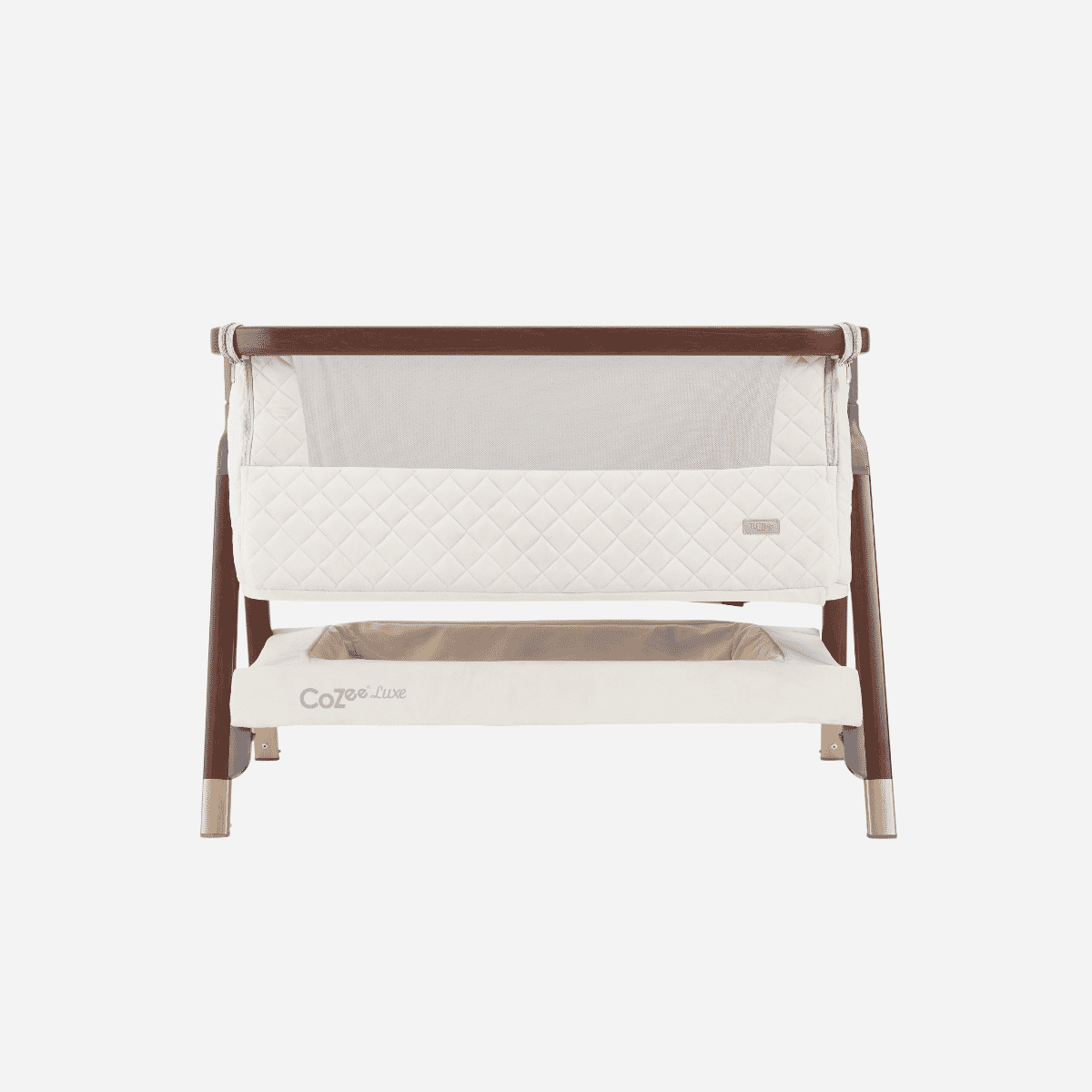 Tutti Bambini CoZee Luxe Bedside Crib Walnut Cream UK Baby Centre