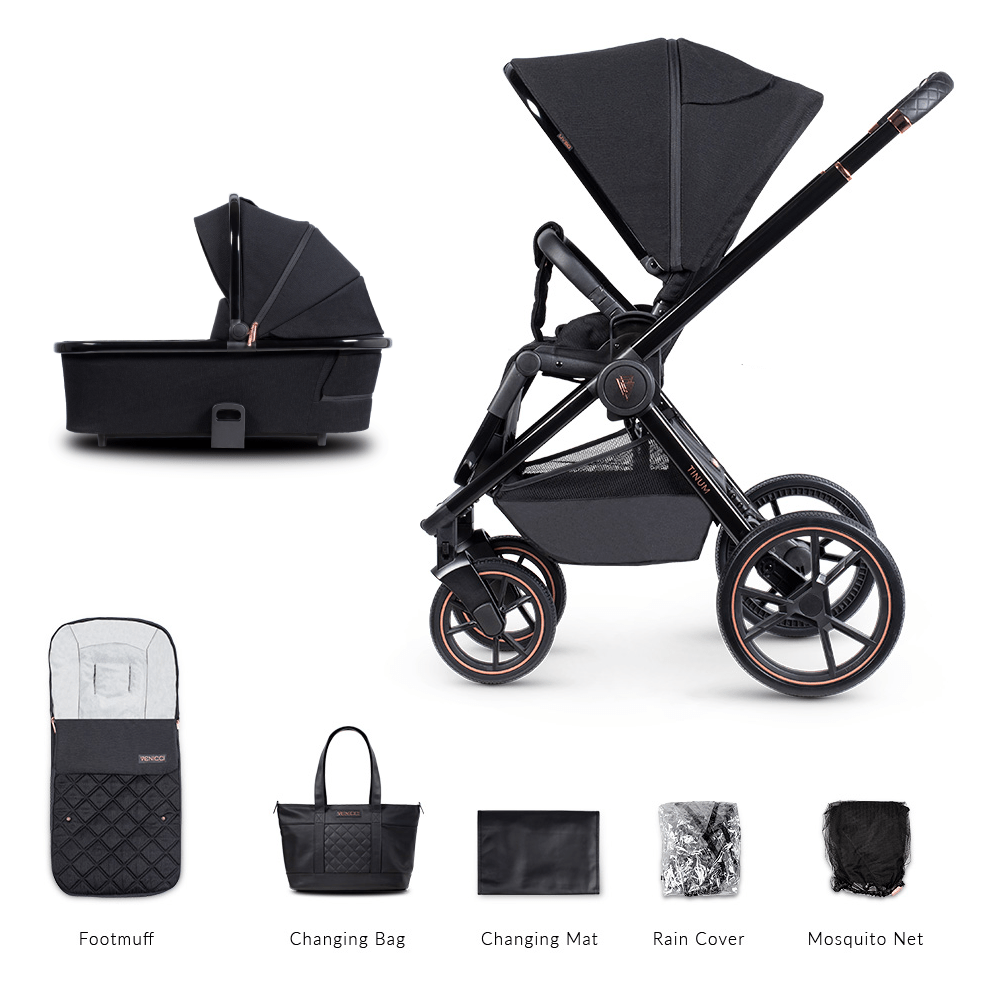 Venicci Tinum 2.0 7pc Bundle Special Edition Stylish Black UK Baby Centre