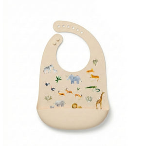 Loulou Lollipop Silicone Bib - Safari Jungle