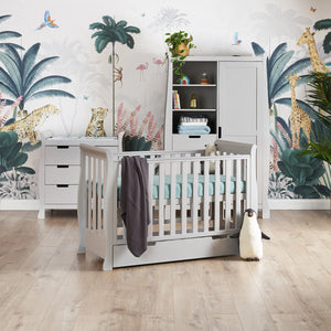 Obaby Stamford Mini Sleigh (3 Piece) Room Set - Warm Grey