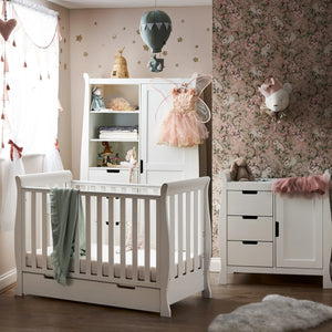 Obaby Stamford Mini Sleigh (3 Piece) Room Set - White