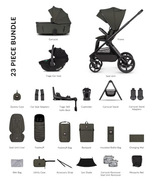 Venicci x Hunter Upline 3, 4in1 Plus Travel System - Dark Olive/Black