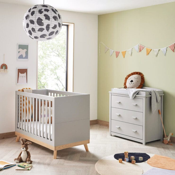 Babymore Cot Beds Babymore Mona Mini 2 Piece Room Set - Grey