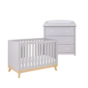 Babymore Cot Beds Babymore Mona Mini 2 Piece Room Set - Grey