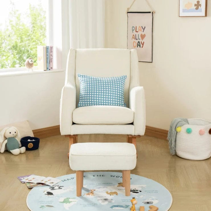 Babymore Nursery Furniture Babymore Ida Nursing Chair with Stool - Bouclé