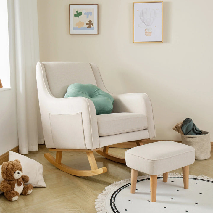 Babymore Nursery Furniture Babymore Ida Nursing Chair with Stool - Ivory