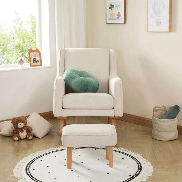 Babymore Nursery Furniture Babymore Ida Nursing Chair with Stool - Ivory