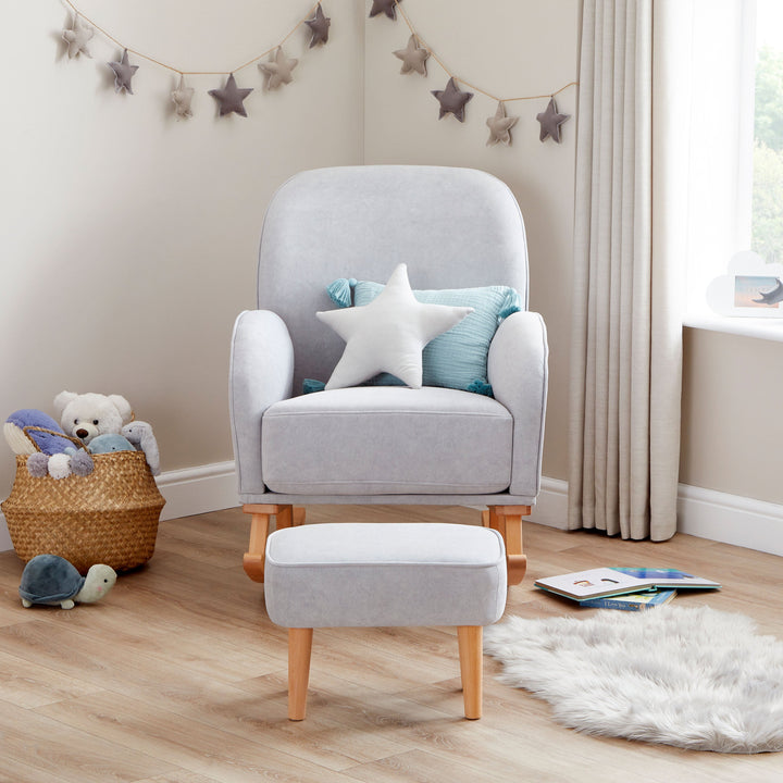 Babymore Nursing Chairs Babymore Freya Nursing Chair with Stool - Grey