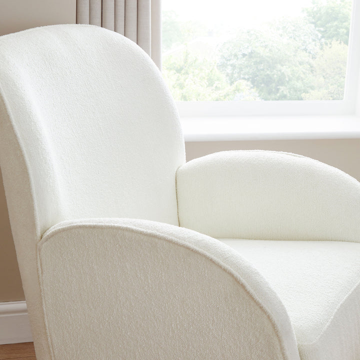 Babymore Nursing Chairs Babymore Freya Nursing Chair with Stool - Off White Bouclé