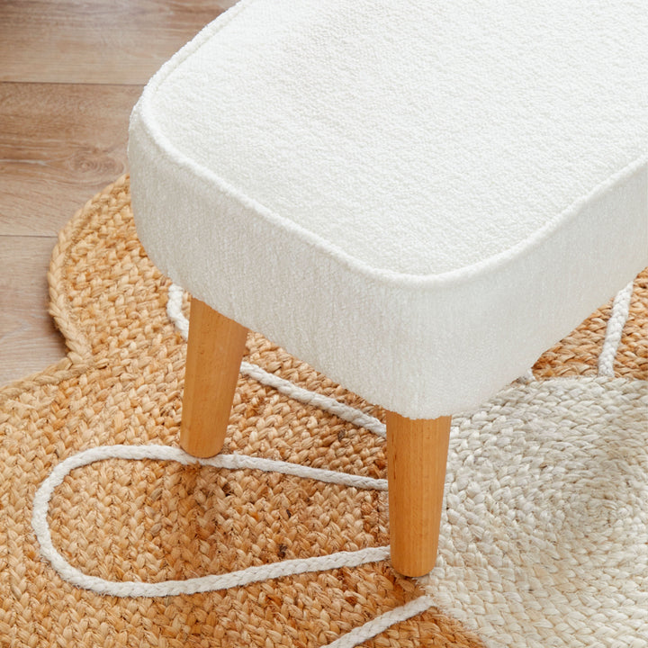 Babymore Nursing Chairs Babymore Freya Nursing Chair with Stool - Off White Bouclé