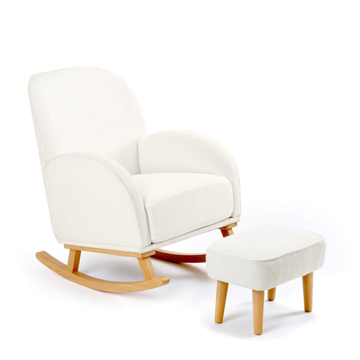 Babymore Nursing Chairs Babymore Freya Nursing Chair with Stool - Off White Bouclé