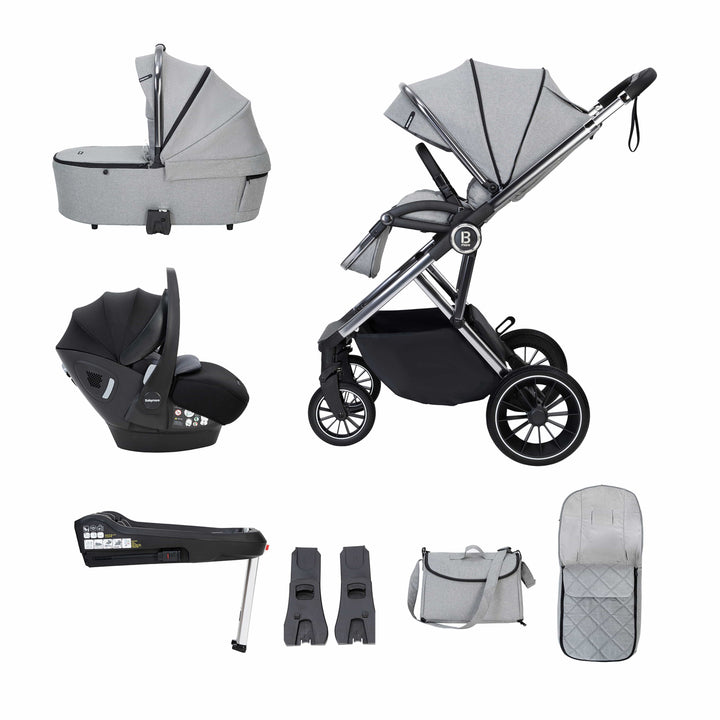 Babymore Travel Systems Babymore Chia, (Pecan) Travel System - Pearl Grey