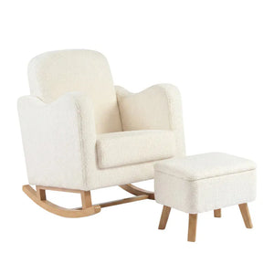 Bebe & Beyond Nursing Chairs Bebe & Beyond Soother Nursing Chair & Footstool - Off White Boucle