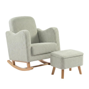 Bebe & Beyond Nursing Chairs Bebe & Beyond Soother Nursing Chair & Footstool - Sage Boucle