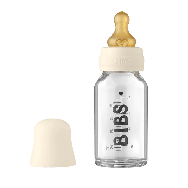 BIBS Baby Bottles BIBS Baby Glass Bottle Complete Set (110ml) - Ivory