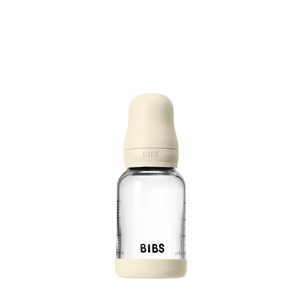BIBS Baby Bottles BIBS Baby Glass Bottle Latex (120ml), Slow Flow - Ivory