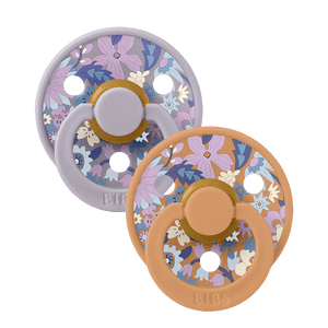 BIBS Health & Hygiene Bibs x Liberty Colour June Blossom Latex Pacifier (2 Pack, Size 1) - Pumpkin Mix