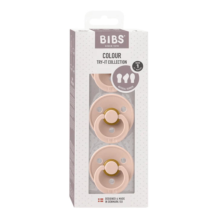 BIBS Pacifier BIBS Try-It Collection Pacifiers 3 pack (Size 1) - Blush