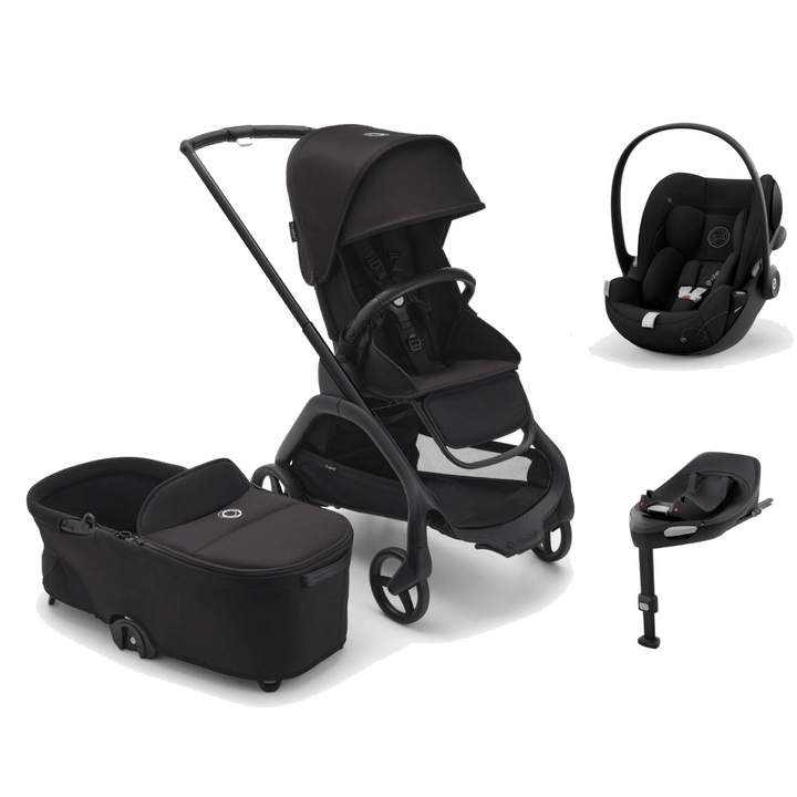 Bugaboo compact strollers Bugaboo Dragonfly (Cloud G) Travel System - Midnight Black