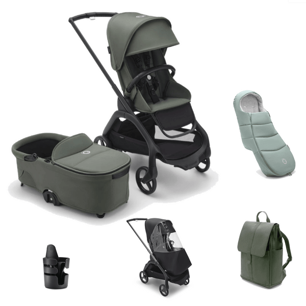 Bugaboo compact strollers Bugaboo Dragonfly Pushchair Essential Bundle - Forest Green
