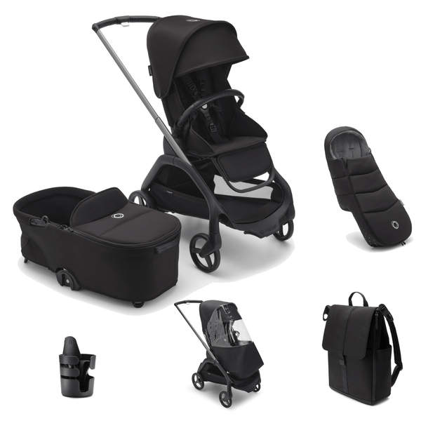 Bugaboo compact strollers Bugaboo Dragonfly Pushchair Essential Bundle - Graphite/Midnight Black [EXCLUSIVE]