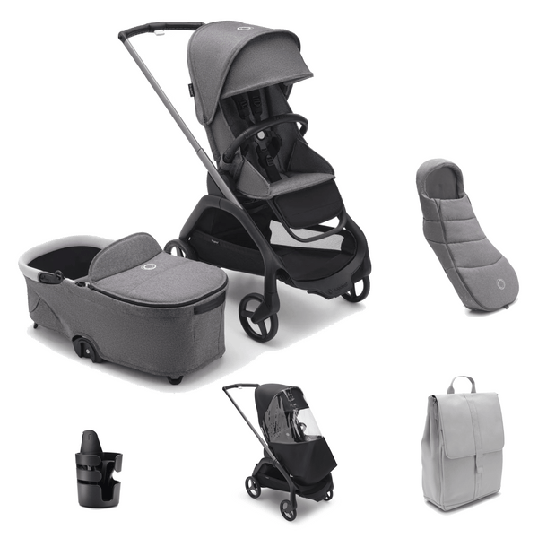 Bugaboo compact strollers Bugaboo Dragonfly Pushchair Essential Bundle - Grey Melange