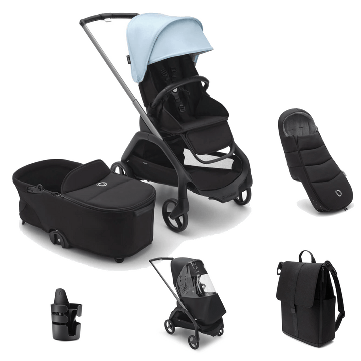 Bugaboo compact strollers Bugaboo Dragonfly Pushchair Essential Bundle - Skyline Blue