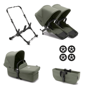Bugaboo Prams & Pushchairs Bugaboo Donkey 5 Duo - Graphite/Forest Green/Forest Green