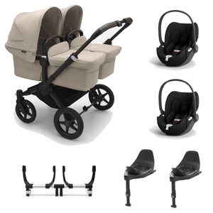 Bugaboo Prams & Pushchairs Bugaboo Donkey 5 Twin (Cloud T) Travel System - Desert Taupe/Sepai Black