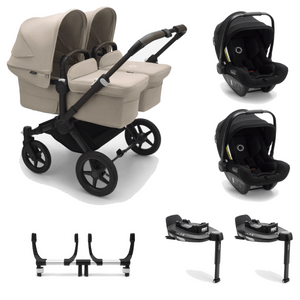 Bugaboo Prams & Pushchairs Bugaboo Donkey 5 Twin (Turtle Air) Travel System - Desert Taupe
