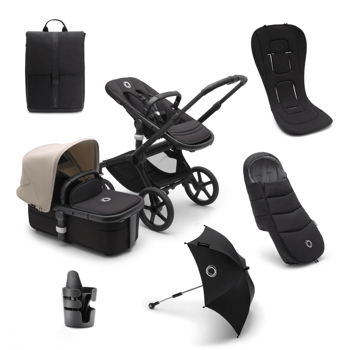 Bugaboo Prams & Pushchairs Bugaboo Fox 5 Essential Bundle - Black/Midnight Black/Desert Taupe