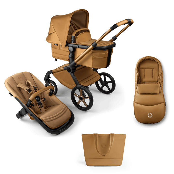 Bugaboo Prams & Pushchairs Bugaboo Fox 5 Essential Bundle, Noir Limited Edition - Amber Glow