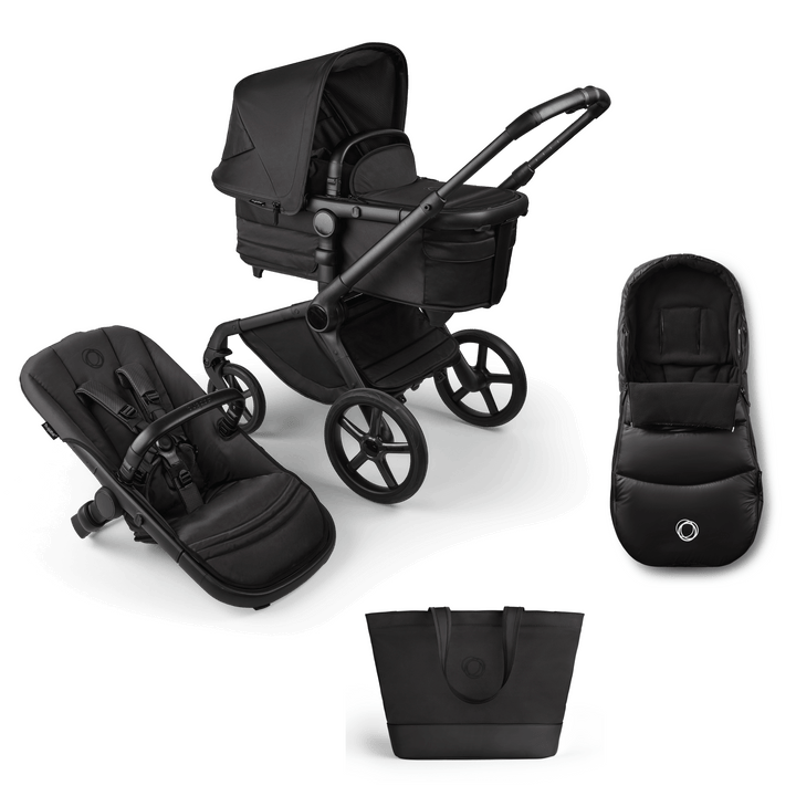 Bugaboo Prams & Pushchairs Bugaboo Fox 5 Essential Bundle, Noir Limited Edition - Black Moonlight