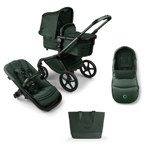 Bugaboo Prams & Pushchairs Bugaboo Fox 5 Essential Bundle, Noir Limited Edition - Midnight Green