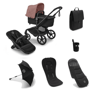Bugaboo Prams & Pushchairs Bugaboo Fox 5 Renew Complete Bundle - Black/Heritage Black/Dusty Pink