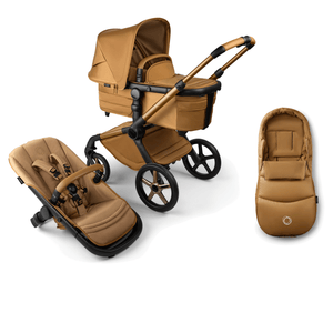 Bugaboo Prams & Pushchairs Bugaboo Fox 5 with Footmuff, Noir Limited Edition - Amber Glow