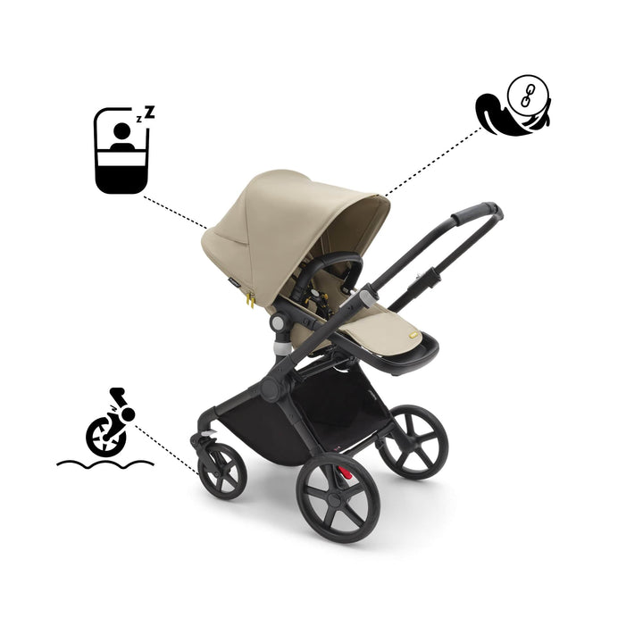 Bugaboo Prams & Pushchairs Bugaboo Fox Cub Complete - Black/Desert Beige/Desert Beige