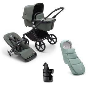 Bugaboo Prams & Pushchairs Bugaboo Fox Cub Essential Bundle - Black/Forest Green/Forest Green