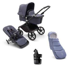 Bugaboo Prams & Pushchairs Bugaboo Fox Cub Essential Bundle - Black/Stormy Blue/Stormy Blue