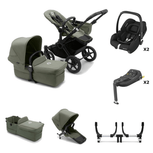 Bugaboo Travel Systems Bugaboo Donkey 5 Twin (Cabriofix i-Size) Travel System - Forest Green